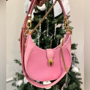 Authentic like new BVLGARI Serpenti Ellipse Pink Leather Shoulder Bag